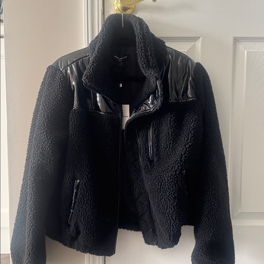 Generation Love Black Jacket with Faux Leather Details